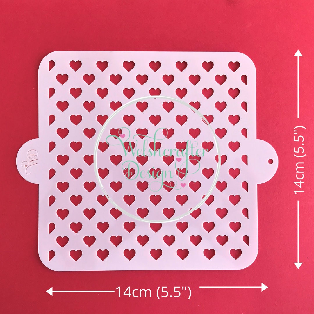 Mini Hearts Stencil. Repeat Heart Love Pattern Design Stencil. Etsy
