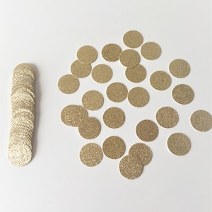 Glitter Confetti Circles. Birthday Table Scatter Decor. Gold