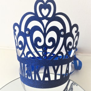 Birthday Party Crown, Customised Glitter Tiara, Party Favors, Cake Smash Photo Props image 5