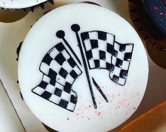 Racing Flags Embosser Fondant Icing Stamp. Debosser for cookies and cupcakes. Chequered Flags. Formula One Racing Embosser Sporting Bakes