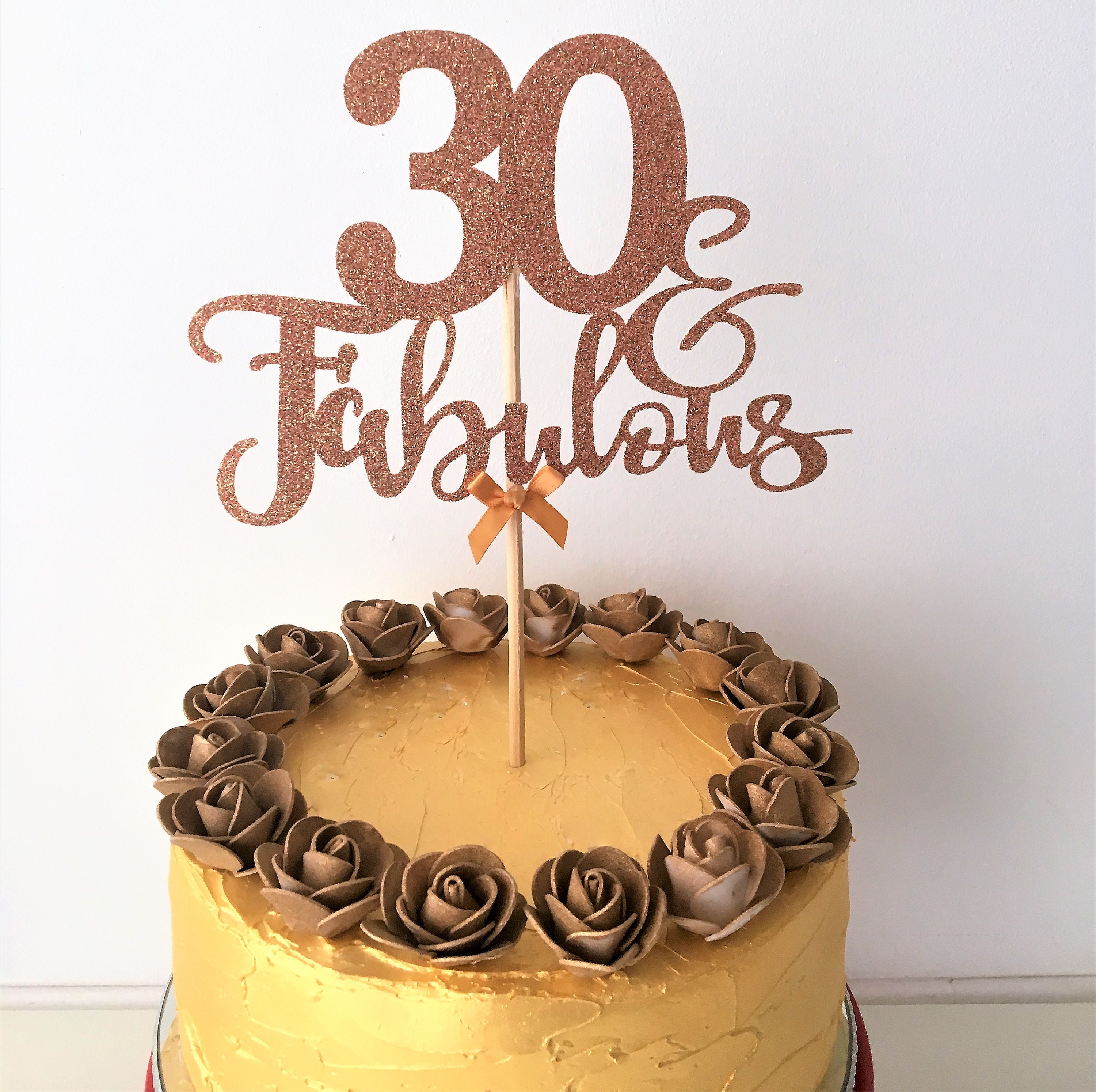 Cake topper 30 ans rose gold - Gateau anniversaire 30 ans