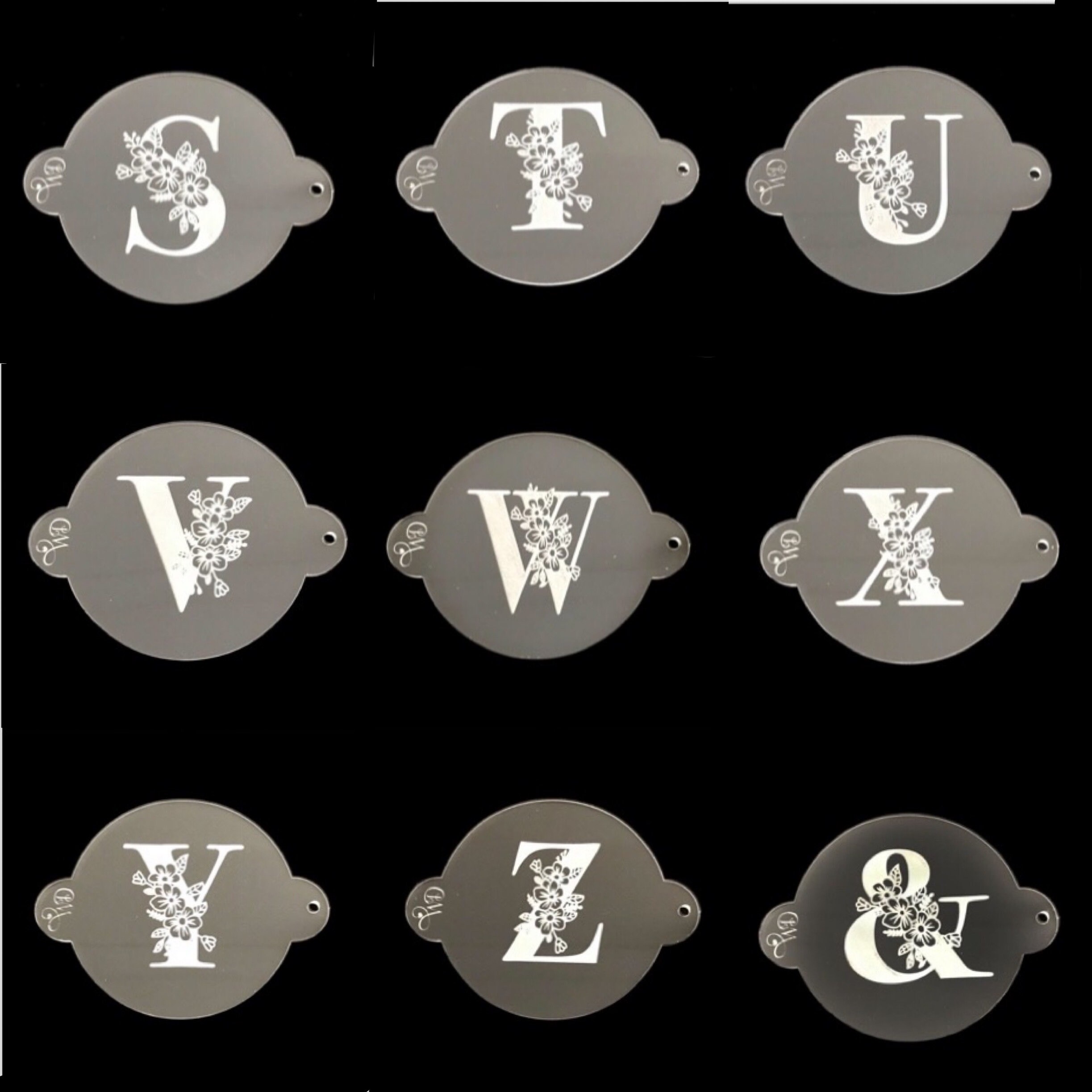 Floral Alphabet Embosser Set With Ampersand. Acrylic Fondant Etsy