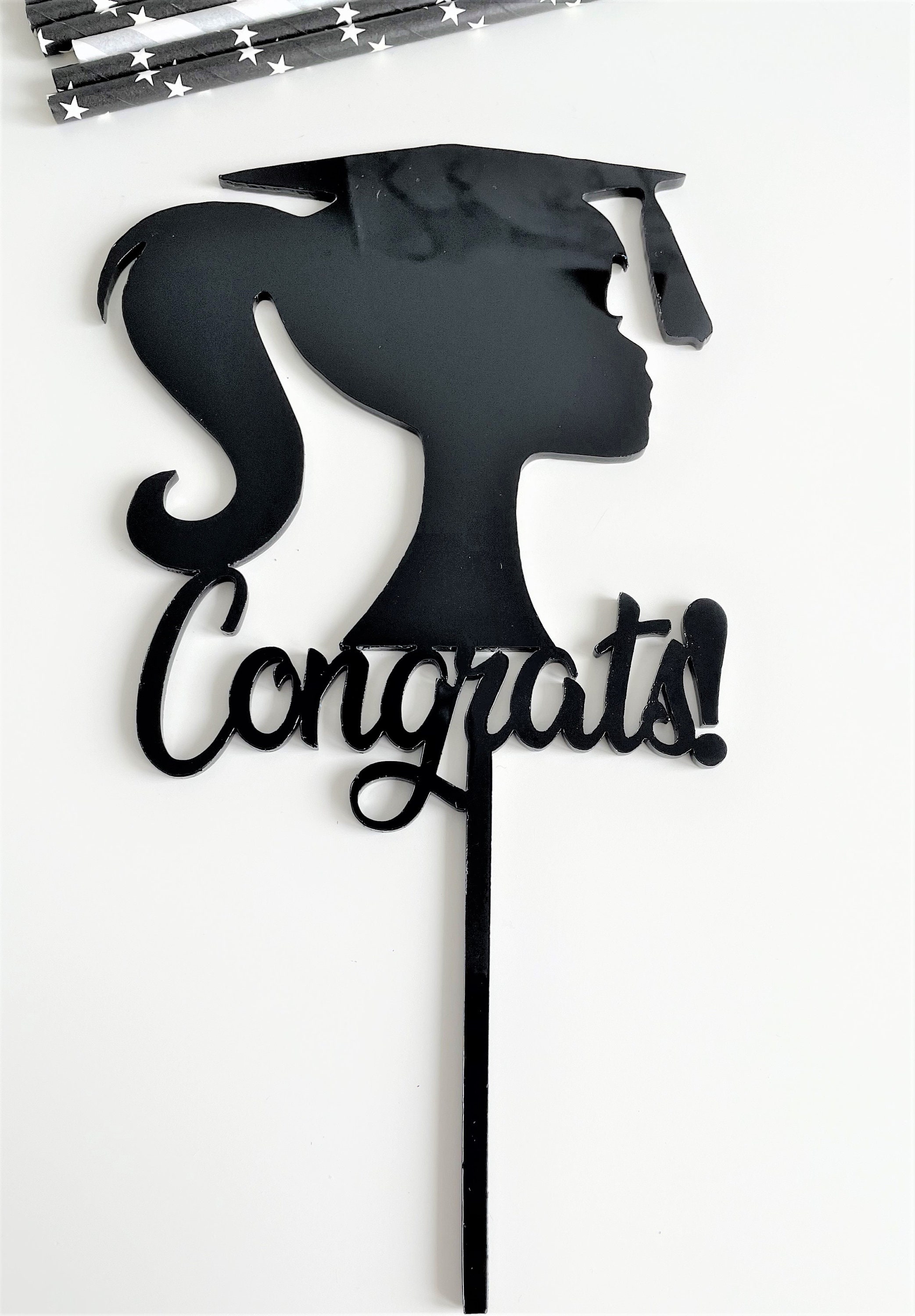 Female Congrats Graduate Acrylic Cake Topper. University - Etsy UK