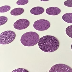 Glitter Confetti Circles. Birthday Table Scatter Decor. Lilac