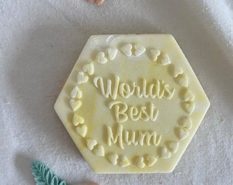 World's Best Mum Embosser Stamp. Fondant Decoration. Bakes for Mum. Gift for Bakers