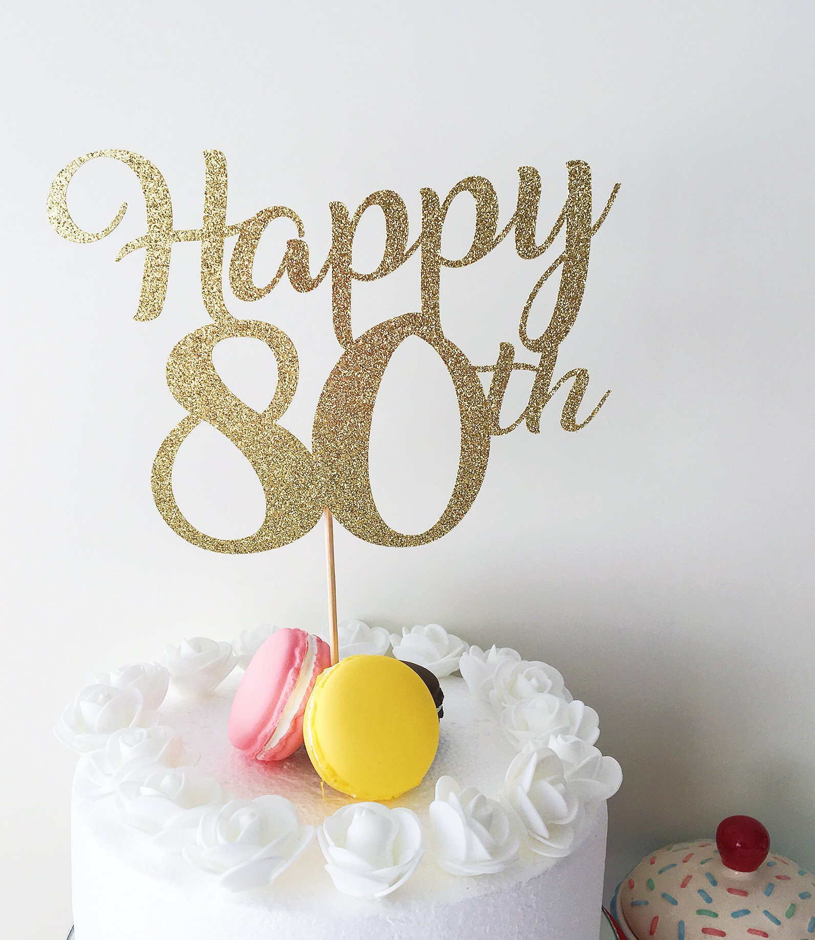 Happy 80th Birthday Cake Topper