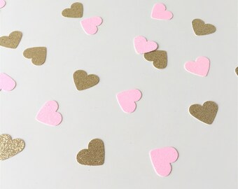 100 x Glitter Hearts Confetti. Table Party Decor.