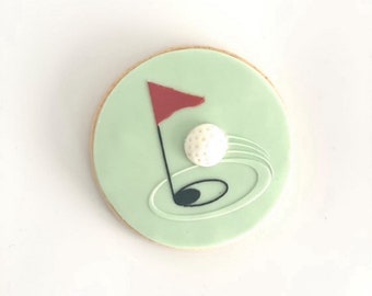 Golf Embosser Fondant Icing Stamp. Debosser for cookies and cupcakes. Golf Putt. Hole in one. Tee Off Bakers for golf lover