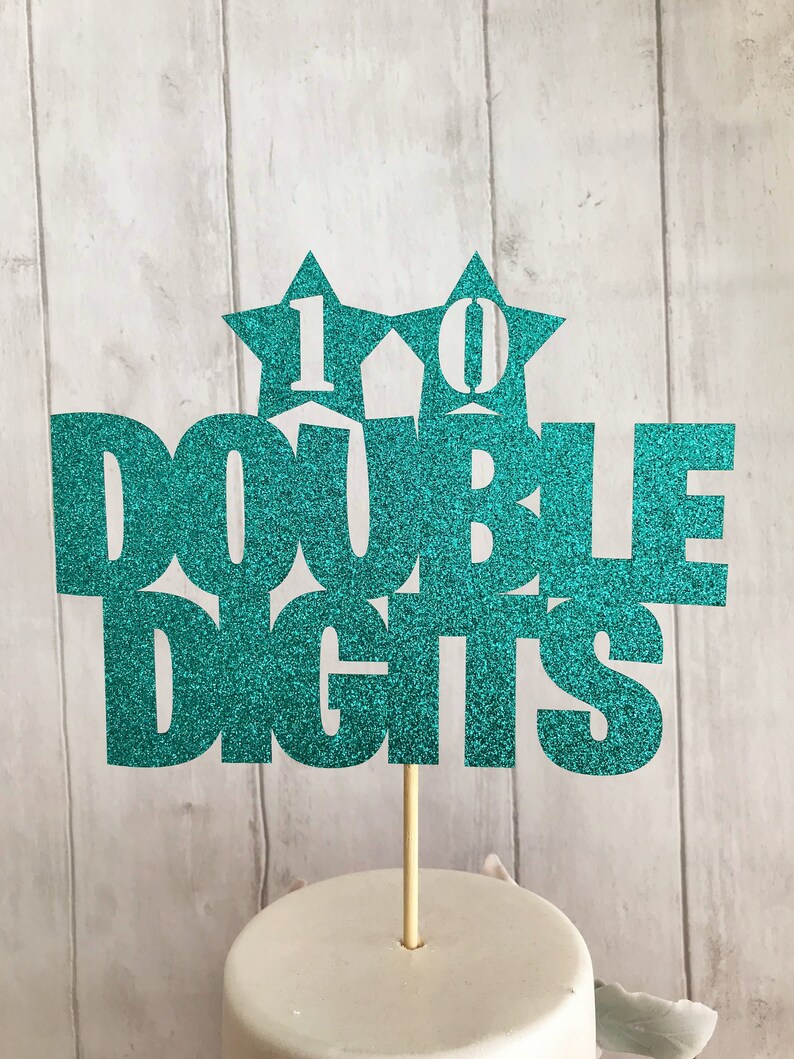 Double Digits Cake Topper. Tenth Birthday Party Decoration