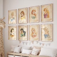Printable Vintage Princess Poster, Nursery Kids Wall Art, Princess Art ...