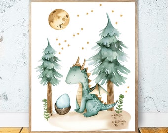 Madre Dragón IMPRIMIBLE ARTE DE PARED, Vivero imprimible arte dragón vivero decoración vivero impresiones vivero decoración bebé habitación vivero decoración de la pared