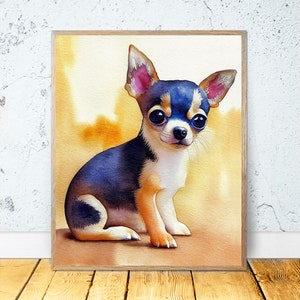 Chihuahua Watercolor PRINTABLE ART Chihuahua Art Painting Download Pet Print Dog Lover Chihuahua Gifts Nursery Animal Home Decor Poster #36