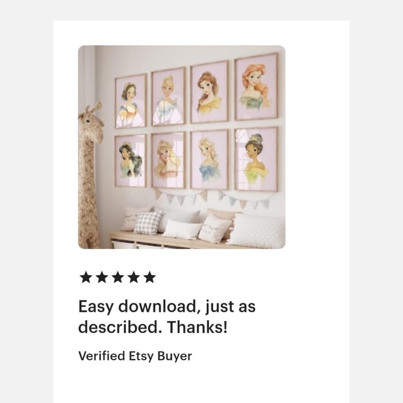 Set 15 Princess PRINTABLE ART Princess Prints Girl Nursery Decor Boho Fairy Tale Girl Room Decor Pink Princess Nursery Decoration Princesses image 13