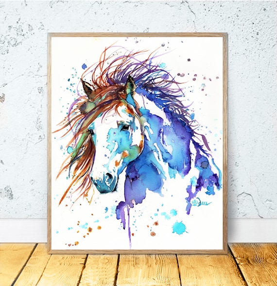 Horse ORIGINAL WATERCOLOR Painting Original Horse Painting  Original watercolor painting decor main image 0