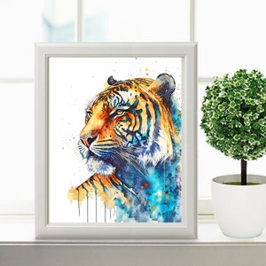 Watercolor Tiger PRINTABLE ART Tiger Print Instant Download - Etsy