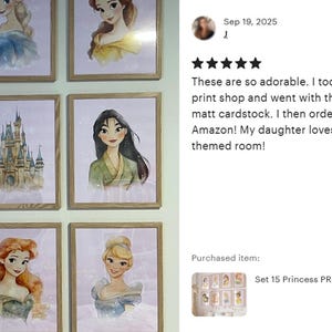 Set 15 Princess PRINTABLE ART Princess Prints Girl Nursery Decor Boho Fairy Tale Girl Room Decor Pink Princess Nursery Decoration Princesses image 11
