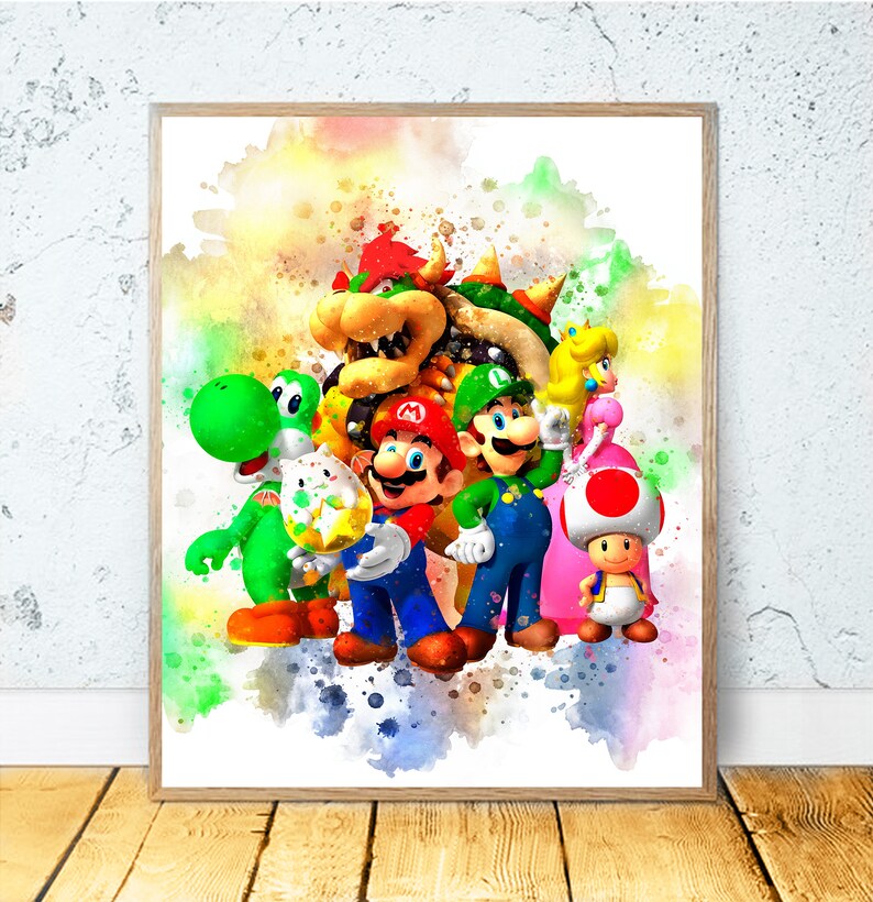 Set 9 MARIO Prints PRINTABLE ART Super Mario Poster Mario | Etsy