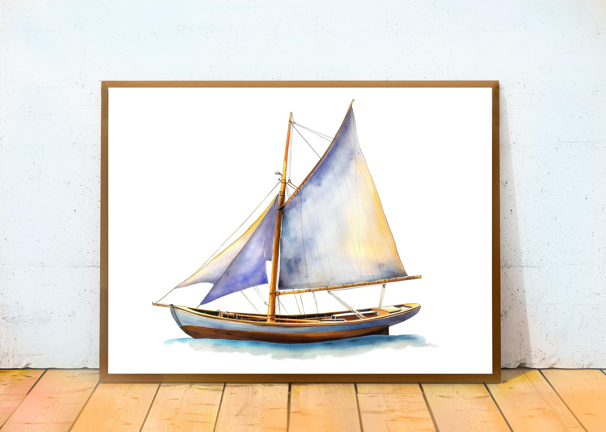 Watercolor Sailboat Print PRINTABLE ART Sailboat Wall Art Nursery Art ...