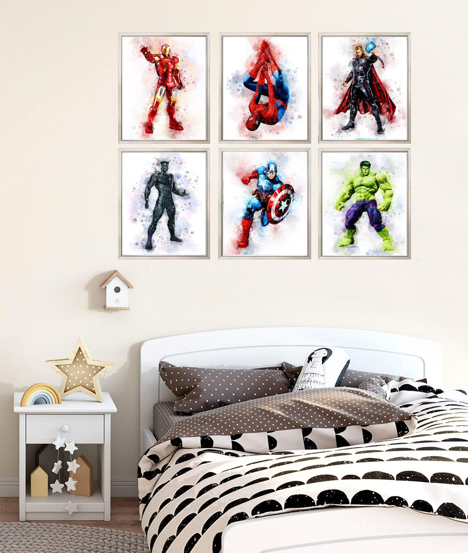 Set 6 Heroes DOWNLOAD Heroes Printable Art Superhero Print Hero Poster ...