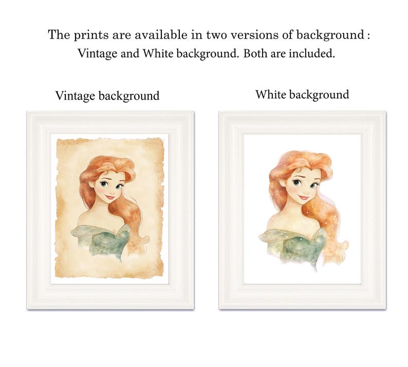 Set 15 Princess PRINTABLE ART Princess Prints Girl Nursery Decor Vintage Style Decor Girls Room Decor Princess Nursery Decoration Princess image 3