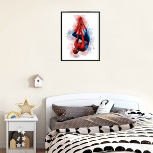 Spiderman UTSKRIVBAR KONST Spiderman-tryck Spiderman-affisch Superhjälte-tryck, Marvel-tryck Avengers-konstdekoration present barnrumstryck nedladdning bild 6