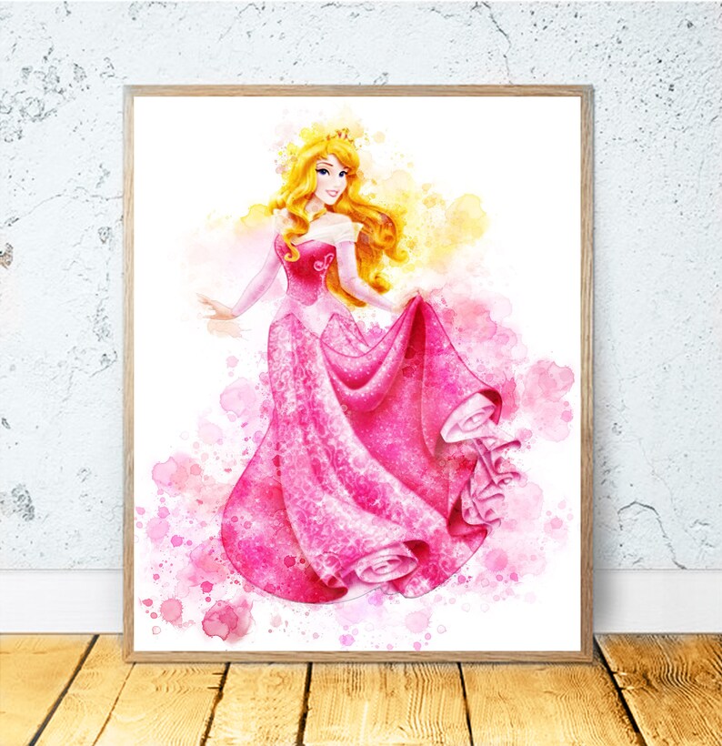 Set 6 Disney Princess PRINTABLE ART Watercolor Disney Princess - Etsy