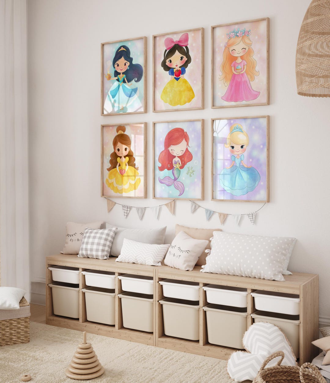 Princess Wall Art, PRINTABLE WALL ART, Girl Nursery Decor, Watercolor ...