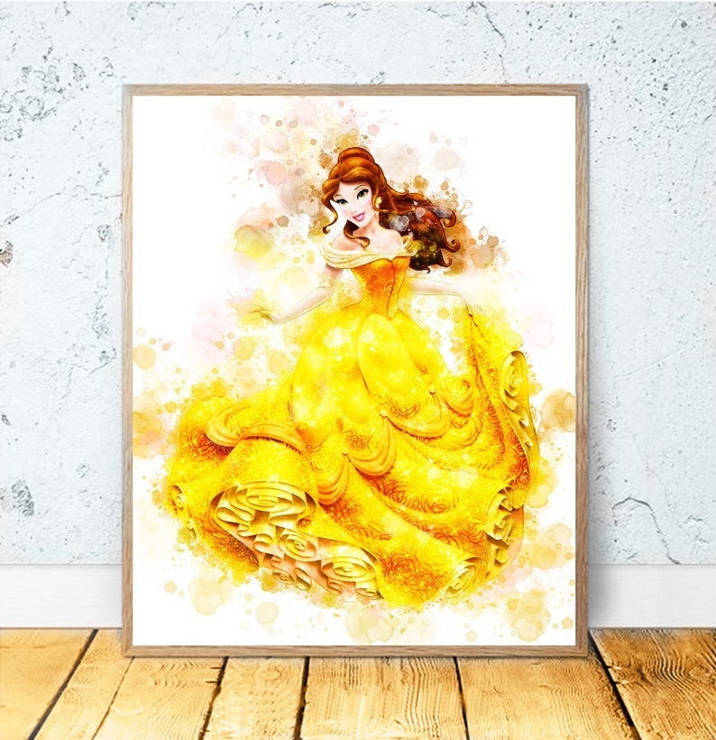 Set 6 Disney Princess PRINTABLE ART Watercolor Disney Princess - Etsy