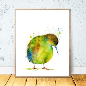 Kiwi Bird Watercolor PRINTABLE ART Kiwi Print Download Kiwi Poster Gifts Animal Decor Animal Painting Colorful Nursery Gift Contemporary #61