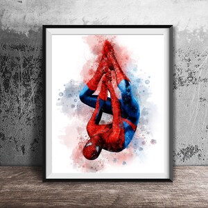 Spiderman UTSKRIVBAR KONST Spiderman-tryck Spiderman-affisch Superhjälte-tryck, Marvel-tryck Avengers-konstdekoration present barnrumstryck nedladdning bild 5