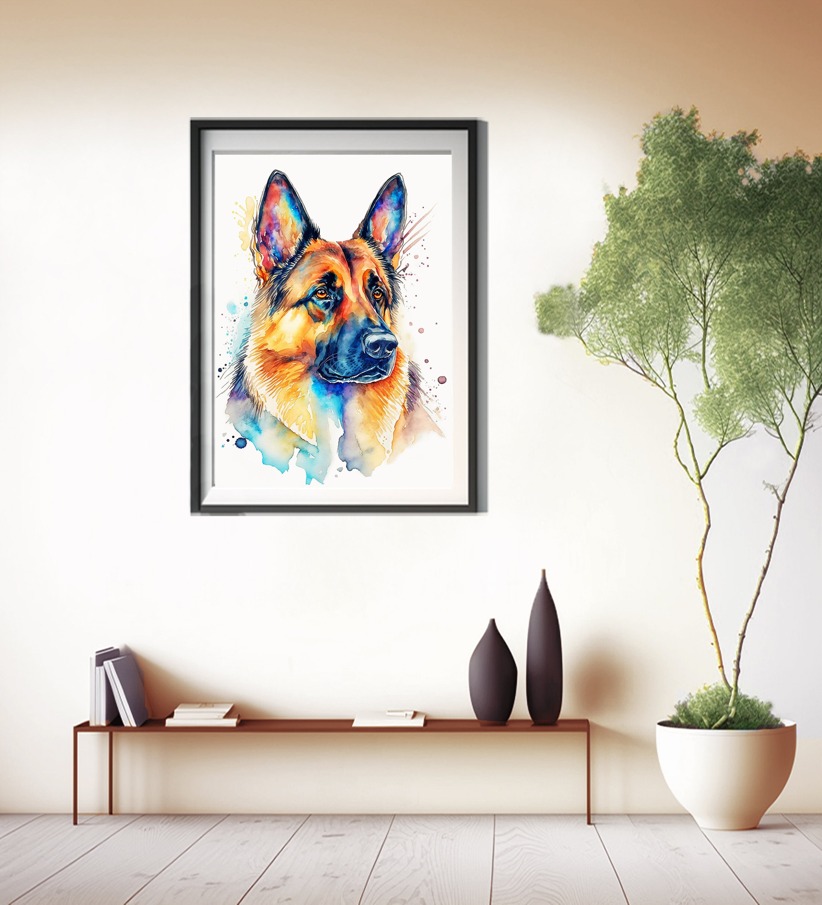 ジャーマン　シェパード　油絵　手描き　原画　油彩画 ジャーマン シェパード 油絵 手描き 原画 油彩画 ジャーマン