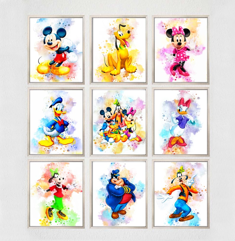 Set 9 DISNEY Prints Disney PRINTABLE ART Disney Poster - Etsy UK