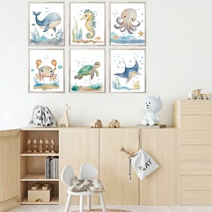 Set of 6 Baby Animals, PRINTABLE WALL ART, Boy Nursery Decor ...