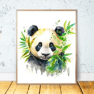 Panda Bär Aquarell DRUCKBARE KUNST Panda Print Panda Poster Bär Wand Dekor Tier Download Bär Geschenk Tiere Wildtiere Natur Geschenke Kunst #18