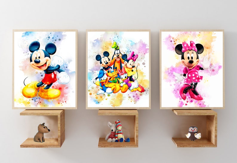 Set 3 DISNEY Digital Prints Disney PRINTABLE ART Disney - Etsy