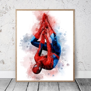 Spiderman UTSKRIVBAR KONST Spiderman-tryck Spiderman-affisch Superhjälte-tryck, Marvel-tryck Avengers-konstdekoration present barnrumstryck nedladdning bild 1