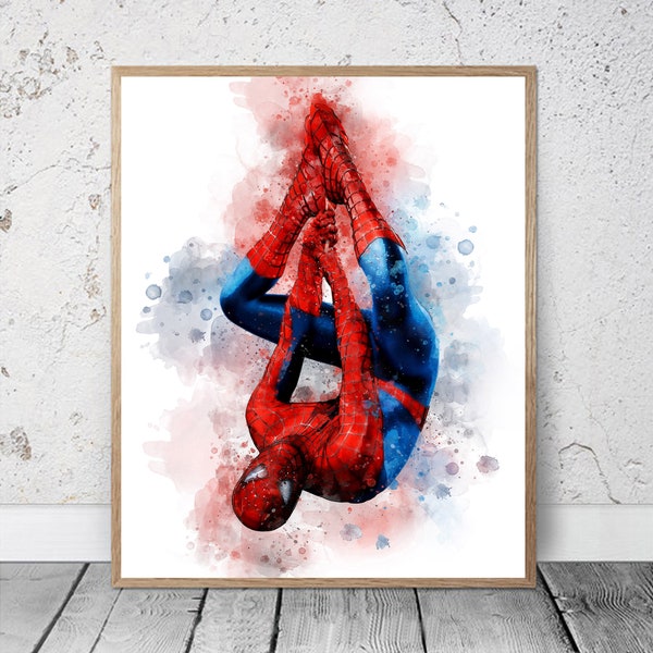 Spiderman PRINTABLE ART Spiderman Print Spiderman Poster Superhero Print, Marvel Print Avengers Art Decor gift boys nursery print download