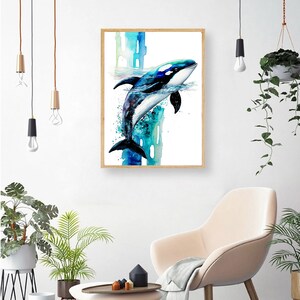 Watercolor Orca PRINTABLE ART Nautical Decor Killer Whale Print Ocean ...