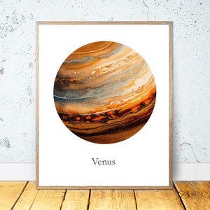 Solar System Set of 10 Watercolor Planets PRINTABLE ART Planet Space ...