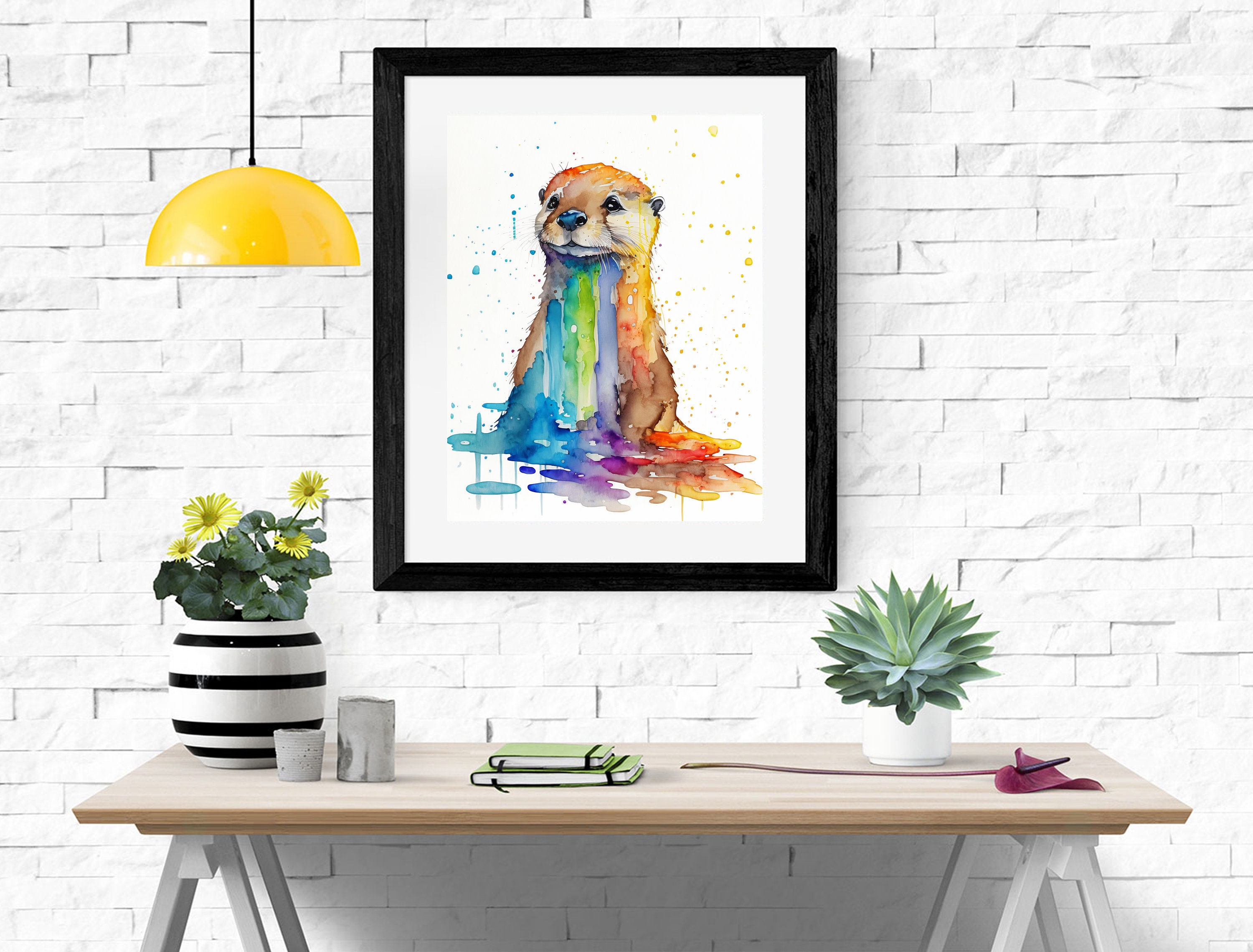 Discover Watercolor Otter PRINTABLE ART - Cute Otter Print Otter Gifts Poster Animals, No Frame