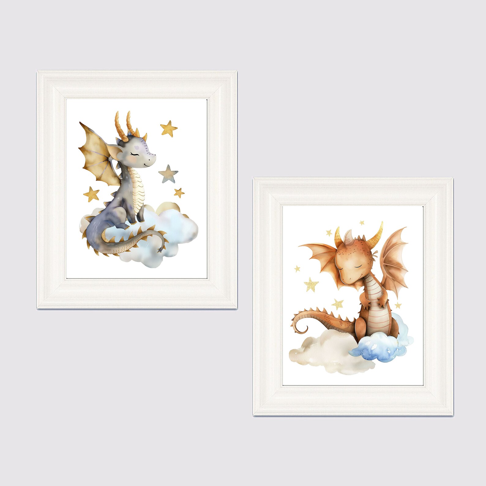 Set of 9 Baby Dragons, PRINTABLE WALL ART, Dragon Nursery Decor Payroom ...