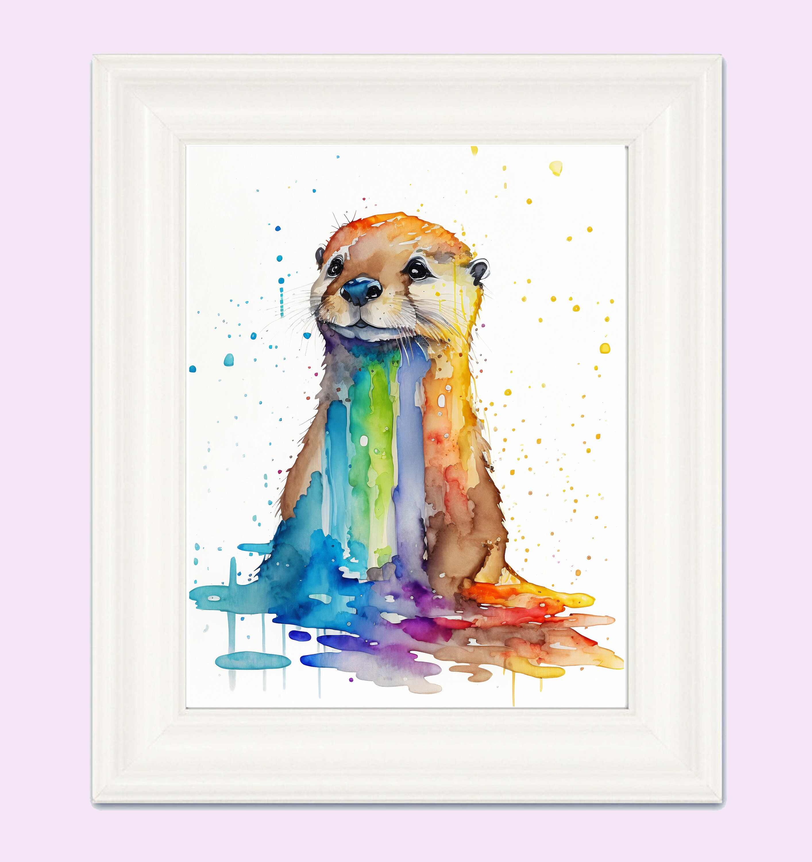 Discover Watercolor Otter PRINTABLE ART - Cute Otter Print Otter Gifts Poster Animals, No Frame