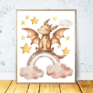 Set of 9 Baby Dragons, PRINTABLE WALL ART, Dragon Nursery Decor Payroom ...