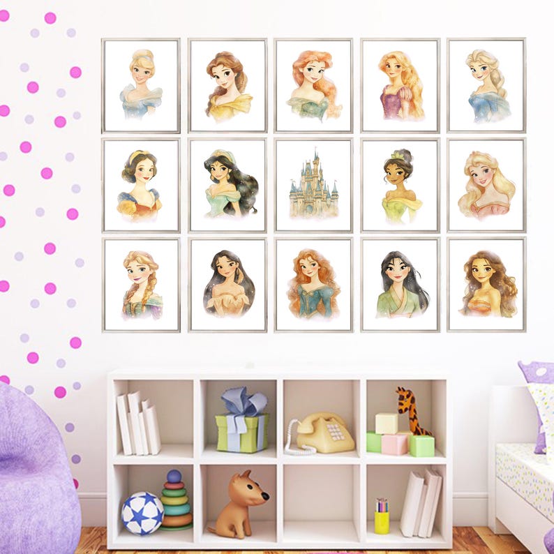 Set 15 Princess PRINTABLE ART Princess Prints Girl Nursery Decor Vintage Style Decor Girls Room Decor Princess Nursery Decoration Princess image 10