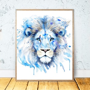 Watercolor Lion PRINTABLE ART Lion Print Instant Download Lion Poster Safari Gift Animals Decor Nursery Animal Painting Colorful Lion #24