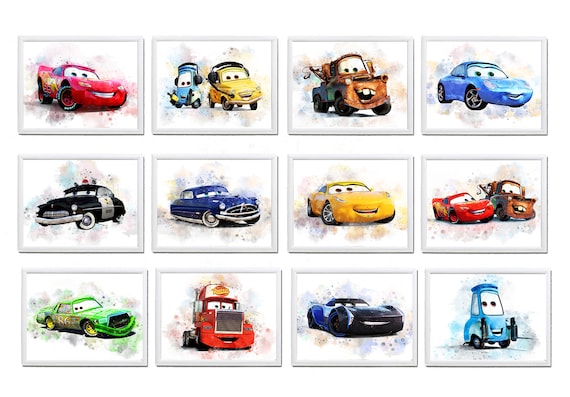 Art print Cars Lightning McQueen with / without frame by Disney