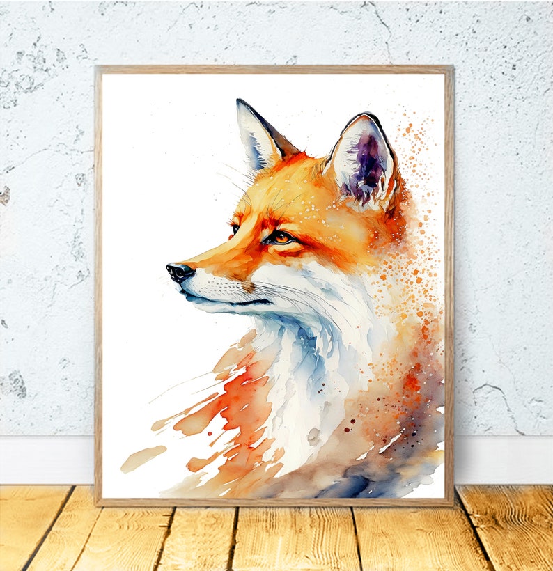 Set of 3 Woodland Animals Watercolor PRINTABLE ART Bear Fox Reindeer ...