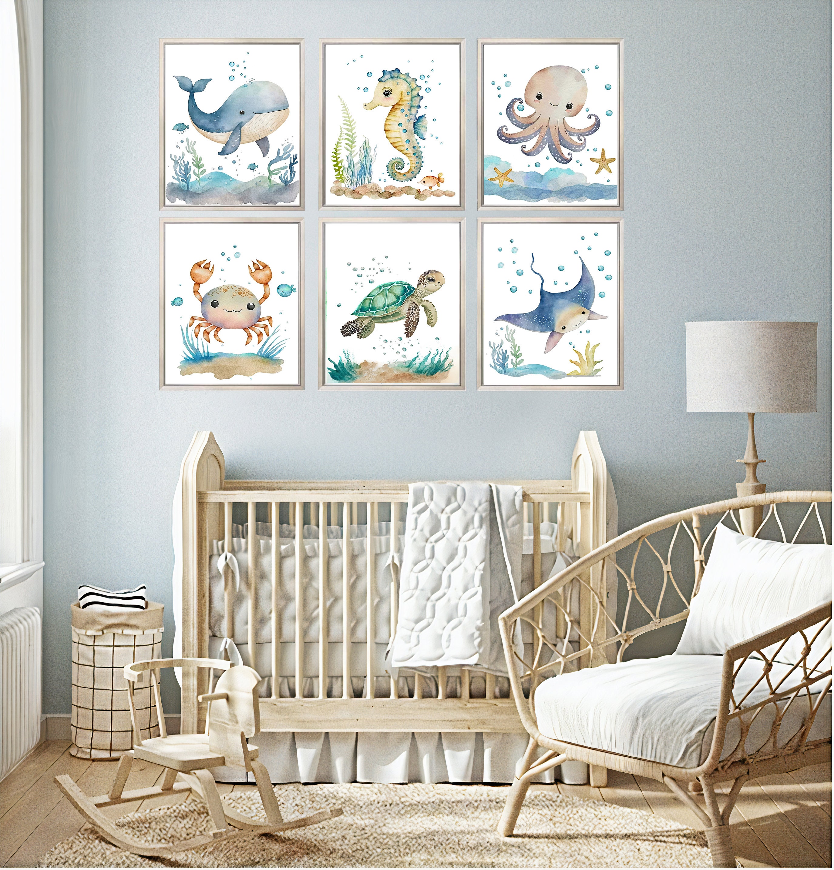 Set of 6 Baby Animals, PRINTABLE WALL ART, Boy Nursery Decor ...