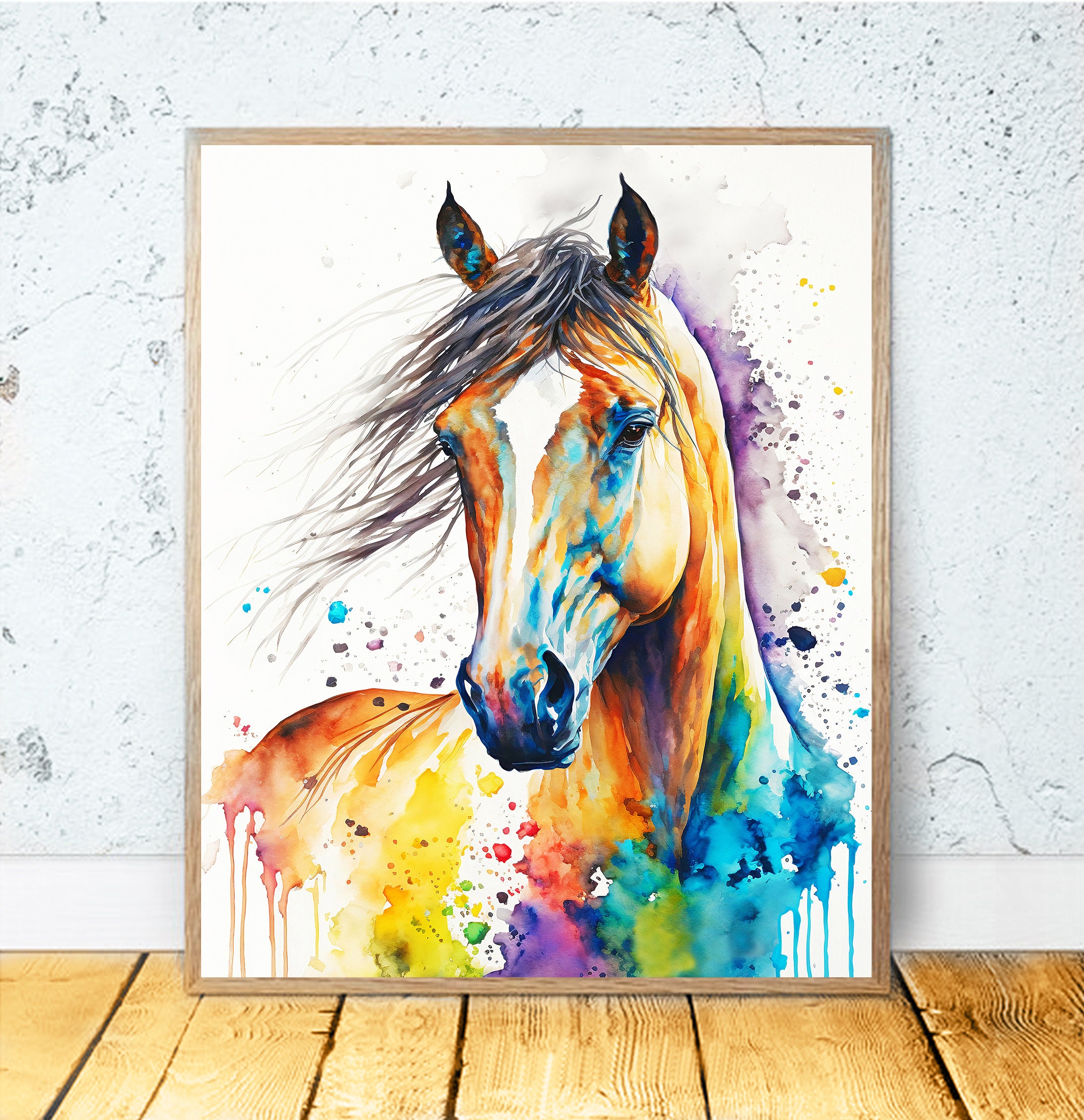 Watercolor Horse Art - Etsy