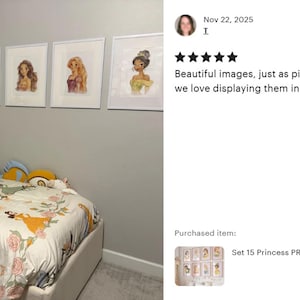 Set 15 Princess PRINTABLE ART Princess Prints Girl Nursery Decor Boho Fairy Tale Girl Room Decor Pink Princess Nursery Decoration Princesses image 12